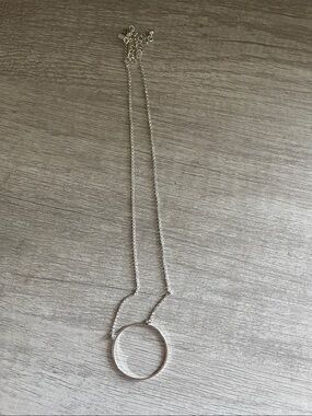 Lele Sadoughi Silver Open Circle Pendant Necklace